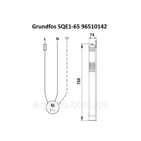 Насос для свердловини Grundfos SQE1-65 0,7кВт 96510142 Насос для свердловини Grundfos SQE1-65 0,7кВт 96510142
