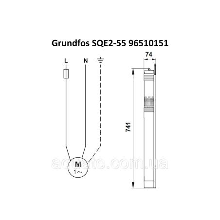 Насос для свердловини Grundfos SQE 2-55 0,7 кВт з комплектом+40 м кабель 96524505