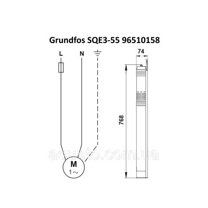 Насос для свердловини Grundfos SQE 3-55 1,15 кВт 96510158