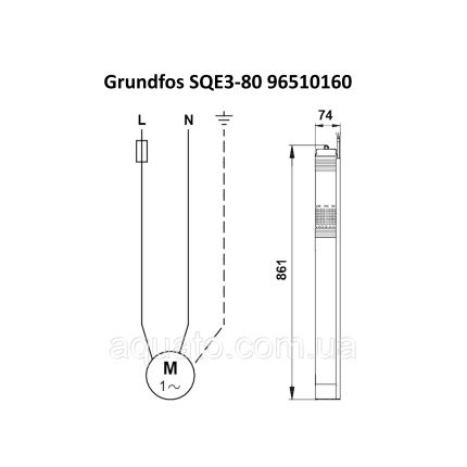 Насос для свердловини Grundfos SQE 3-80 1,55 кВт 96510160