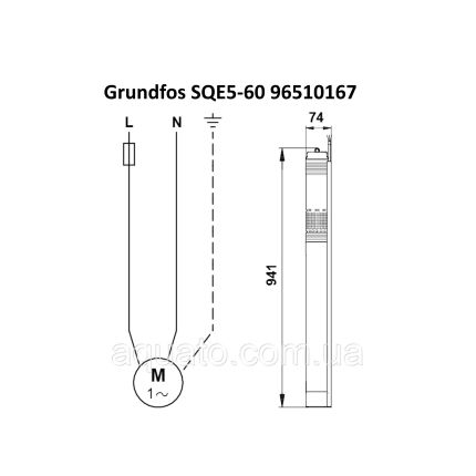 Насос для свердловини Grundfos SQE5-60 1,55кВт 96510167