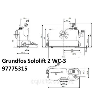 Sololift2 WC3 Grundfos 97775315 Каналізаційна установка