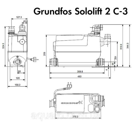 Sololift2 C3 Grundfos 97775317 Каналізаційна установка Sololift2 C3 Grundfos 97775317 Каналізаційна установка