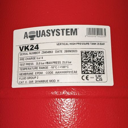 Вертикальний гідроакумулятор Aquasystem VK24 PN25