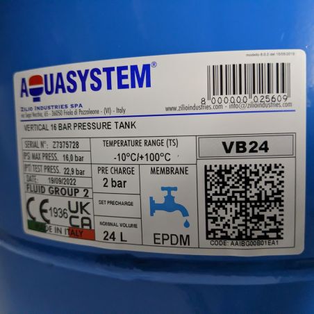 Вертикальний гідроакумулятор Aquasystem VB24 PN16