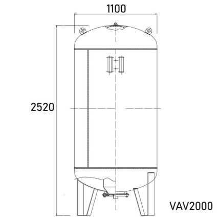 Вертикальний гідроакумулятор Aquasystem VAV 2000