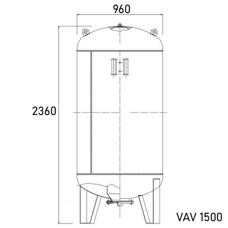 Вертикальний гідроакумулятор Aquasystem VAV 1500 Вертикальний гідроакумулятор Aquasystem VAV 1500