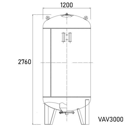 Вертикальний гідроакумулятор Aquasystem VAV 3000