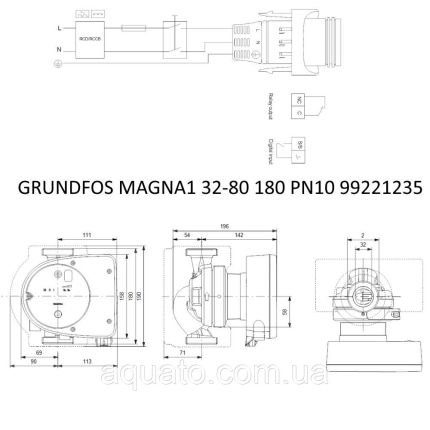 Регульований циркуляційний насос GRUNDFOS MAGNA1 32-80 180 PN10 99221235