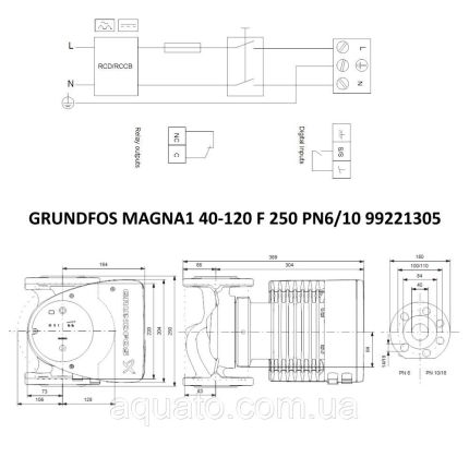 Регульований циркуляційний насос GRUNDFOS MAGNA1 40-120 F 250 PN6 10 99221305