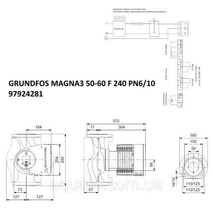 Регульований циркуляційний насос GRUNDFOS MAGNA3 50-60 F 240 PN6 10 97924281