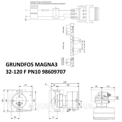 Регульований циркуляційний насос GRUNDFOSMAGNA3 32-120 180 PN1098609707