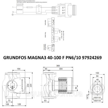 Регульований циркуляційний насос GRUNDFOS MAGNA3 40-100 F 97924269