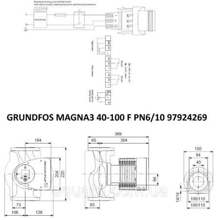 Регульований циркуляційний насос GRUNDFOS MAGNA3 40-100 F 97924269