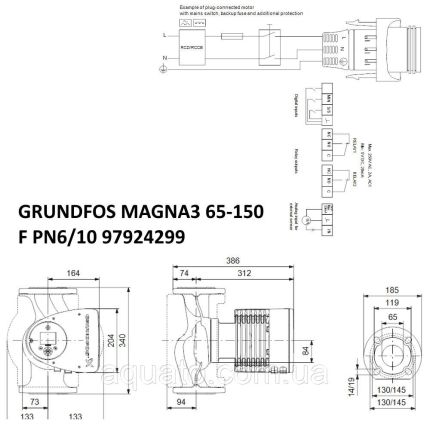 Регульований циркуляційний насос GRUNDFOS MAGNA3 65-150 F PN6 10 97924299