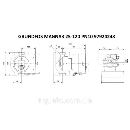 Регульований циркуляційний насос GRUNDFOSMAGNA3 25-120 180 PN10 97924248