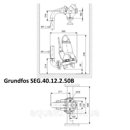 Grundfos SEG.40.12.2.50B 96075905 Каналізаційний насос з ріжучим механізмом Grundfos SEG.40.12.2.50B 96075905 Каналізаційний насос з ріжучим механізмом
