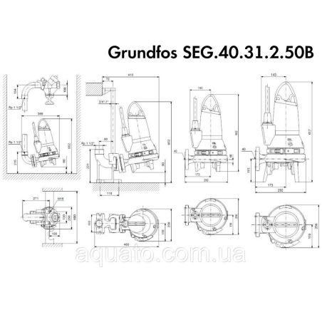 Grundfos SEG.40.31.2.50B 96075915 Каналізаційний насос з ріжучим механізмом