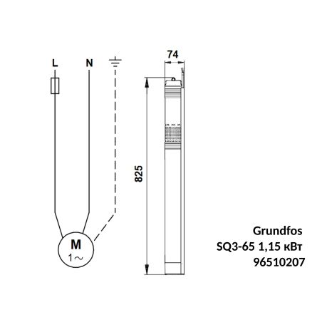Насос для свердловини Grundfos SQ3-65 1,15 кВт 96510207 Насос для свердловини Grundfos SQ3-65 1,15 кВт 96510207