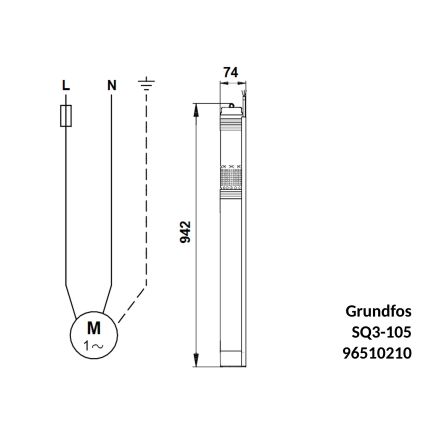 Насос для свердловини Grundfos SQ3-105 1,85 кВт 96510210