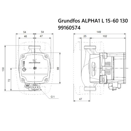 Насос циркуляційний Grundfos ALPHA1 L 15-60 130 (99160574) Насос циркуляційний Grundfos ALPHA1 L 15-60 130 (99160574)