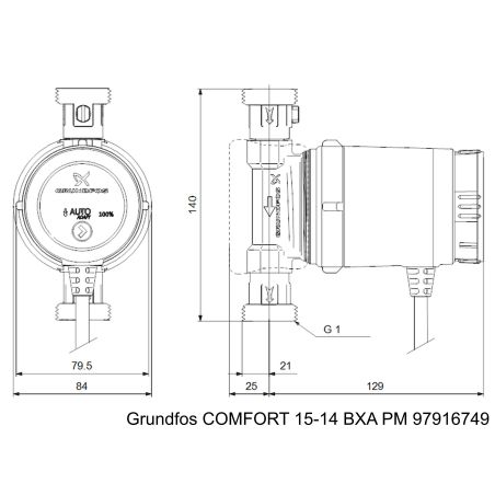 Циркуляційний насос Grundfos COMFORT 15-14 BXA PM (97916749) Циркуляційний насос Grundfos COMFORT 15-14 BXA PM (97916749)