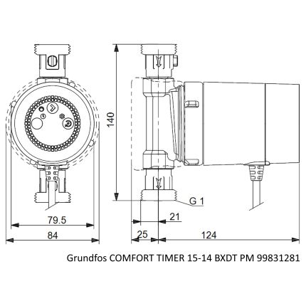 Циркуляційний насос Grundfos COMFORT TIMER 15-14 BXDT PM (99831281)