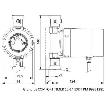 Циркуляційний насос Grundfos COMFORT TIMER 15-14 BXDT PM (99831281) Циркуляційний насос Grundfos COMFORT TIMER 15-14 BXDT PM (99831281)
