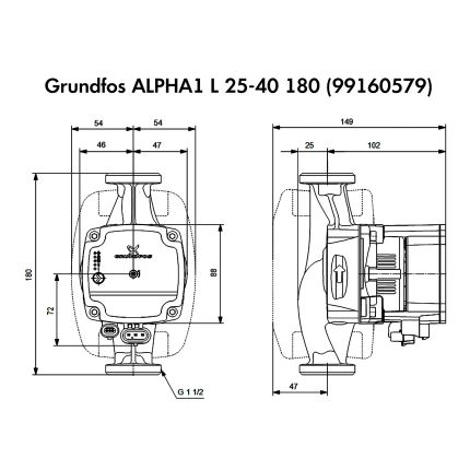 Насос циркуляційний Grundfos ALPHA1 L 25-40 180 (99160579)