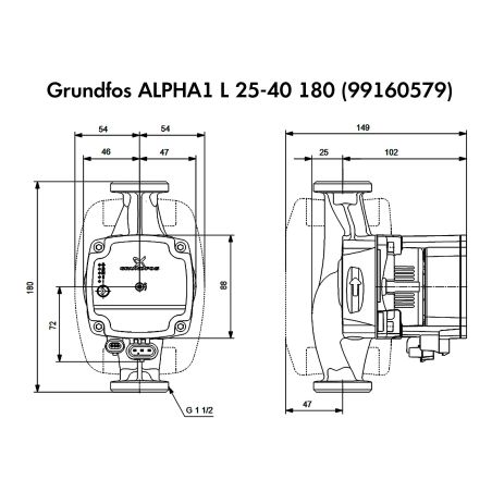 Насос циркуляційний Grundfos ALPHA1 L 25-40 180 (99160579) Насос циркуляційний Grundfos ALPHA1 L 25-40 180 (99160579)