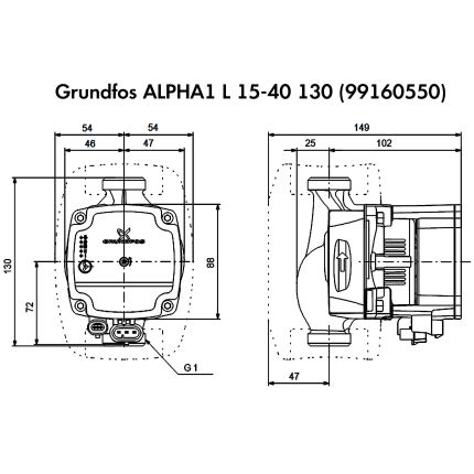 Насос циркуляційний Grundfos ALPHA1 L 15-40 130 (99160550)