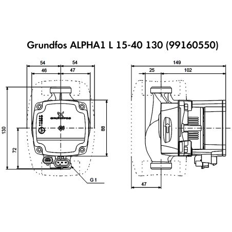 Насос циркуляційний Grundfos ALPHA1 L 15-40 130 (99160550) Насос циркуляційний Grundfos ALPHA1 L 15-40 130 (99160550)