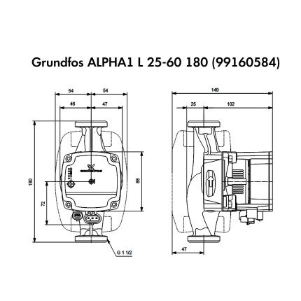 Насос циркуляційний Grundfos ALPHA1 L 25-60 180 (99160584)