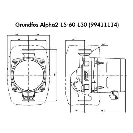 Циркуляційний насос Grundfos Alpha2 15-60 130 (99411114)