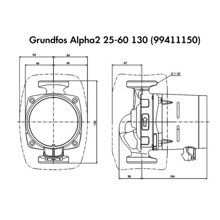 Циркуляційний насос Grundfos Alpha2 25-60 130 (99411150)