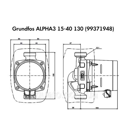 Насос циркуляційний Grundfos ALPHA3 15-40 130 (99371948) GRUNDFOS