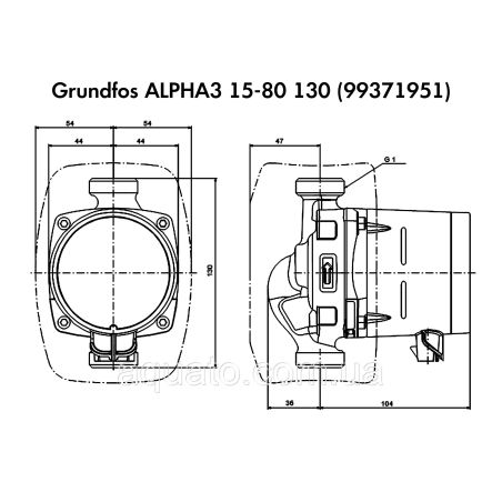 Насос циркуляційний Grundfos ALPHA3 15-80 130 (99371951) GRUNDFOS Насос циркуляційний Grundfos ALPHA3 15-80 130 (99371951) GRUNDFOS