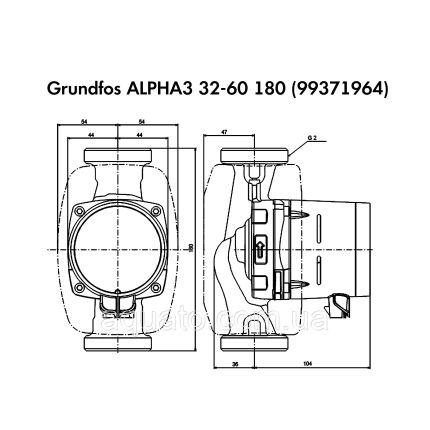 Насос циркуляційний Grundfos ALPHA3 32-60 180 (99371964)