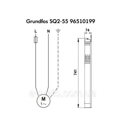 Насос для свердловини Grundfos SQ2-55 0,7 кВт 96510199