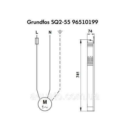 Насос для свердловини Grundfos SQ2-55 0,7 кВт 96510199