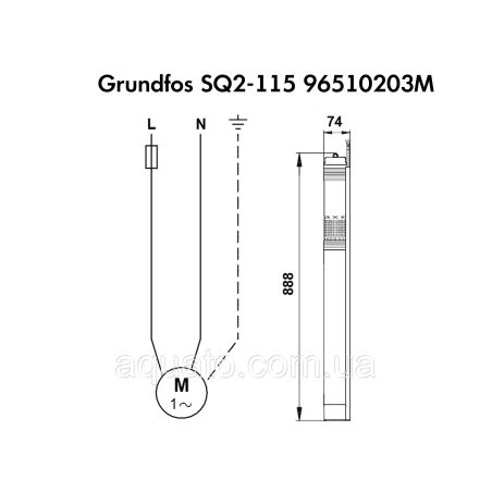 Насос для свердловини Grundfos SQ2-115 1,85 кВт 96510203 Насос для свердловини Grundfos SQ2-115 1,85 кВт 96510203