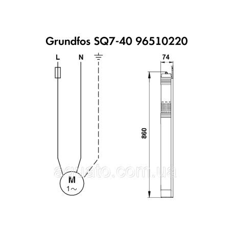 Насос для свердловини Grundfos SQ7-40 1,55кВт 96510220 Насос для свердловини Grundfos SQ7-40 1,55кВт 96510220