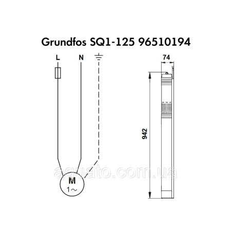 Насос для свердловини Grundfos SQ1-125 1,55 кВт 96510194 Насос для свердловини Grundfos SQ1-125 1,55 кВт 96510194