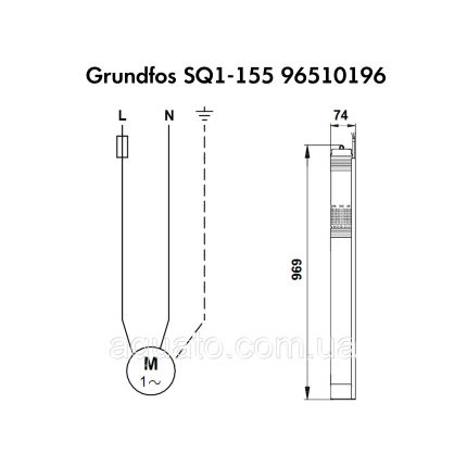 Насос для свердловини Grundfos SQ1-155 1,85 кВт 96510196