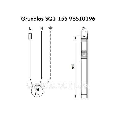 Насос для свердловини Grundfos SQ1-155 1,85 кВт 96510196