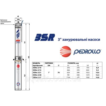 Насос для свердловини Pedrollo 3SRm 2/28