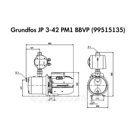 Установка підвищення тиску Grundfos JP 3-42 PM1 BBVP (99515135) Установка підвищення тиску Grundfos JP 3-42 PM1 BBVP (99515135)