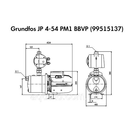 Установка підвищення тиску Grundfos JP 4-54 PM1 BBVP (99515137) Установка підвищення тиску Grundfos JP 4-54 PM1 BBVP (99515137)