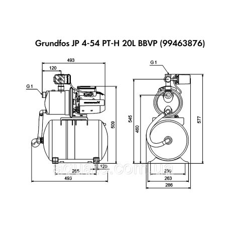 Насосна станція Grundfos JP 4-54 PT-H 20L BBVP (99463876)